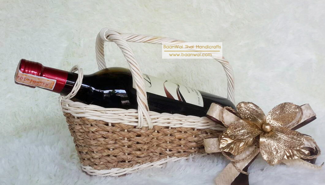 ตะกร้าหวายใส่ขวดไวน์ แบบ 1 ขวด