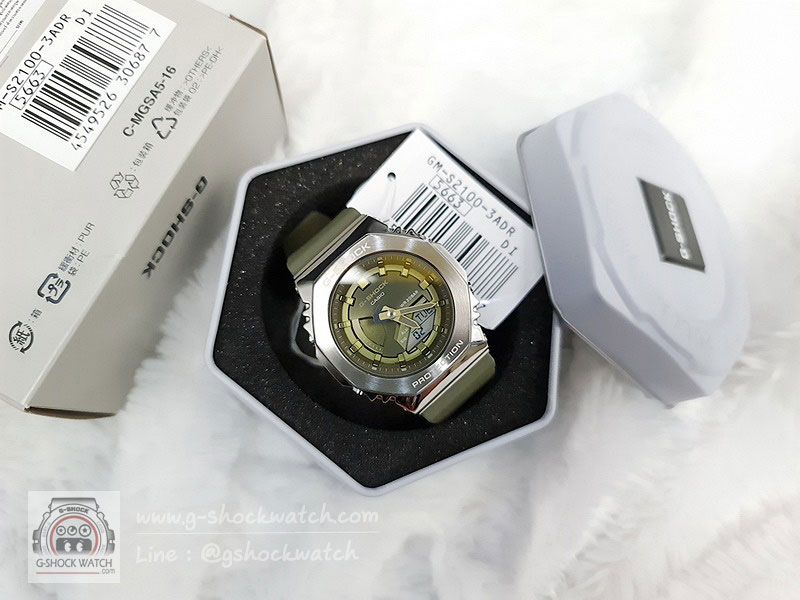 CASIO G-SHOCK นาฬิกาข้อมือ นาฬิกากันน้ำ นาฬิกาของแท้ ประกันศูนย์ CMG 1 ปี รุ่น GM-S2100-3A