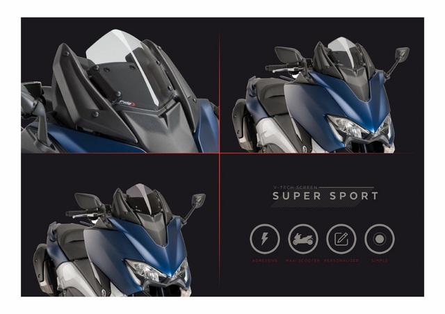 ชิวหน้า Puig ทรง super sport สำหรับ Tmax 560, 530 ปี 2017--2021