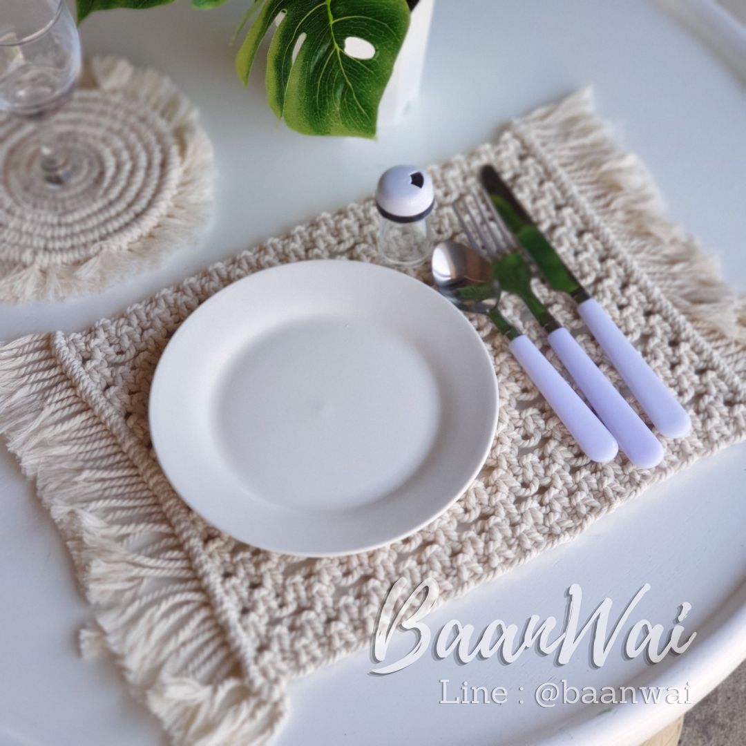 แผ่นรองจาน เชือกถัก Macrame...