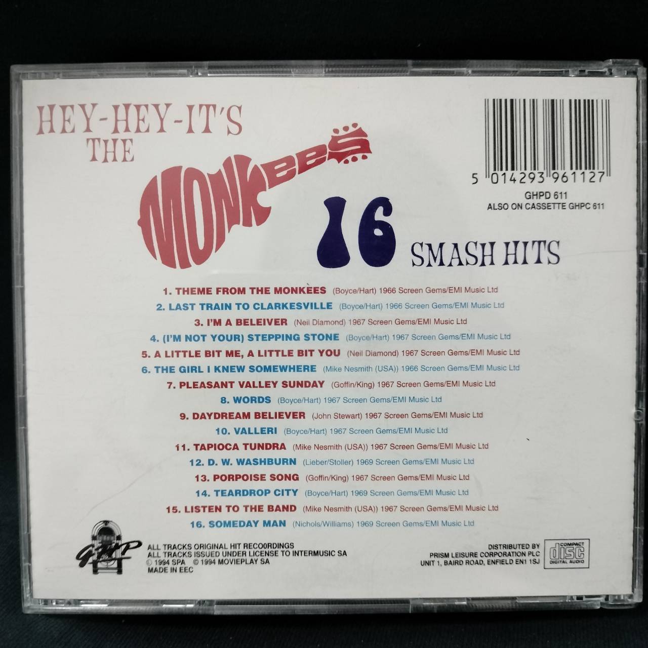 The Monkees – Hey-Hey-It's The Monkees 16 Smash Hits / EEC / มีรอยบ้าง