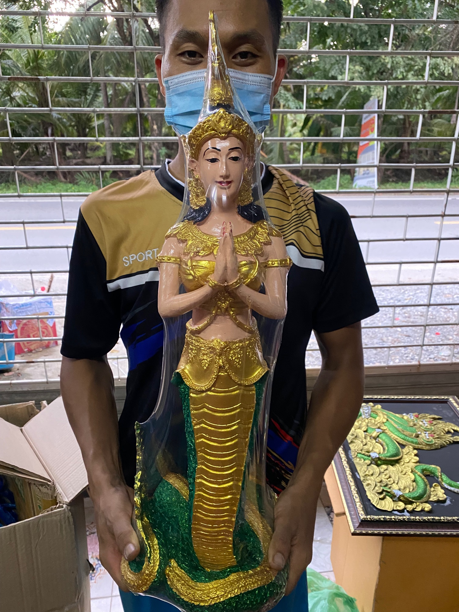 ปู่ศรีสุทโธ ย่าศรีประทุมมา สูง24นิ้ว กว้าง9นิ้ว พรีเมี่ยม