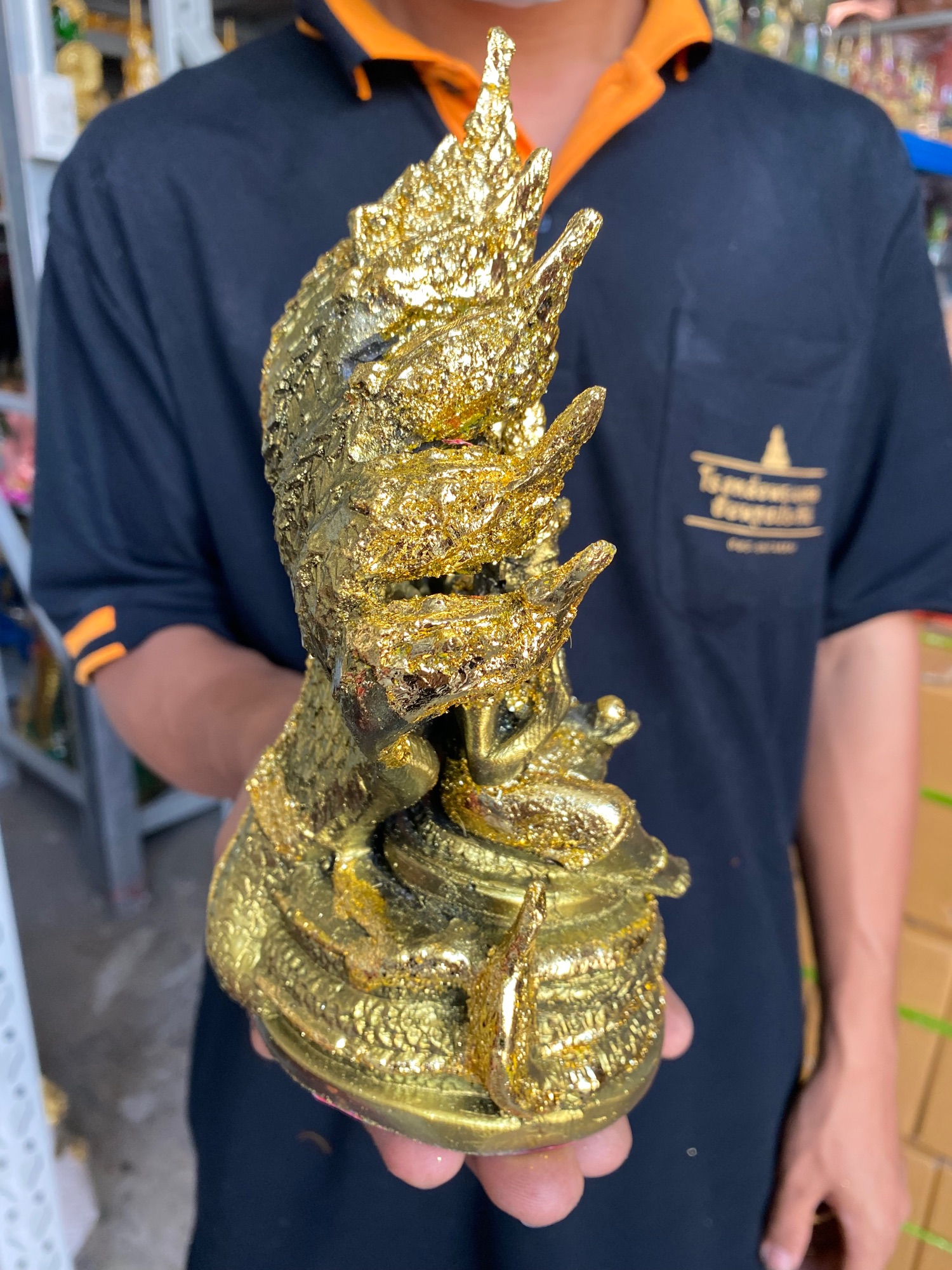 ปู่ศรีสุทโธย่าศรีประทุมมา ปิดทองเค กว้าง6นิ้ว สูง9นิ้ว