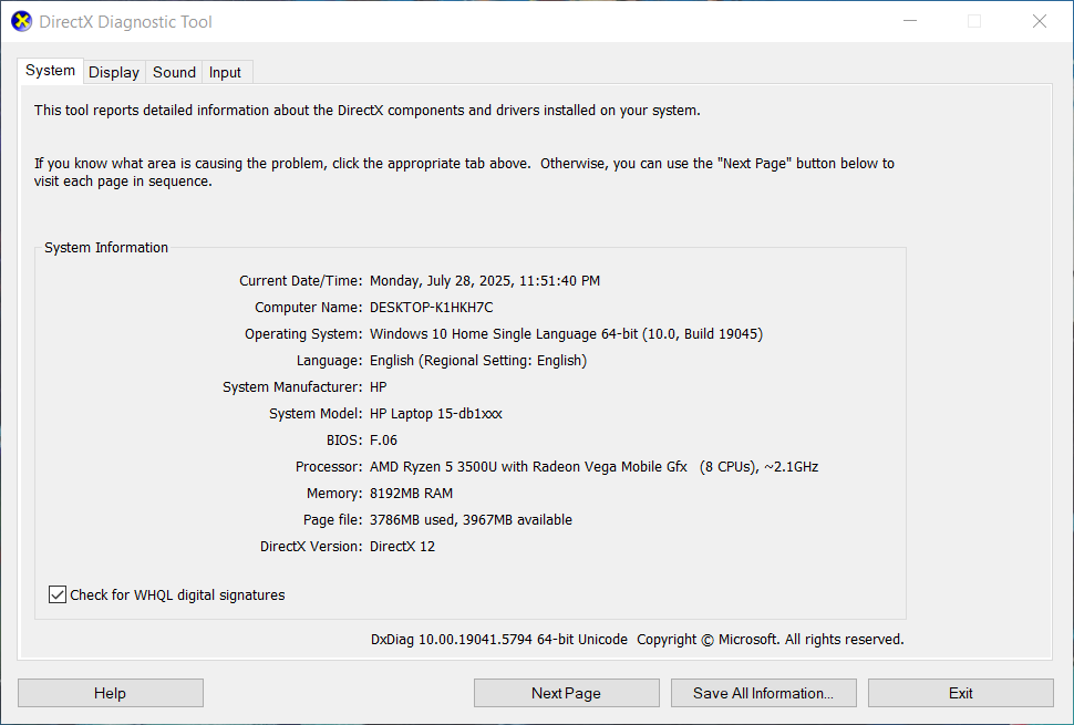 HP 15-DB1002AU (SILVER)