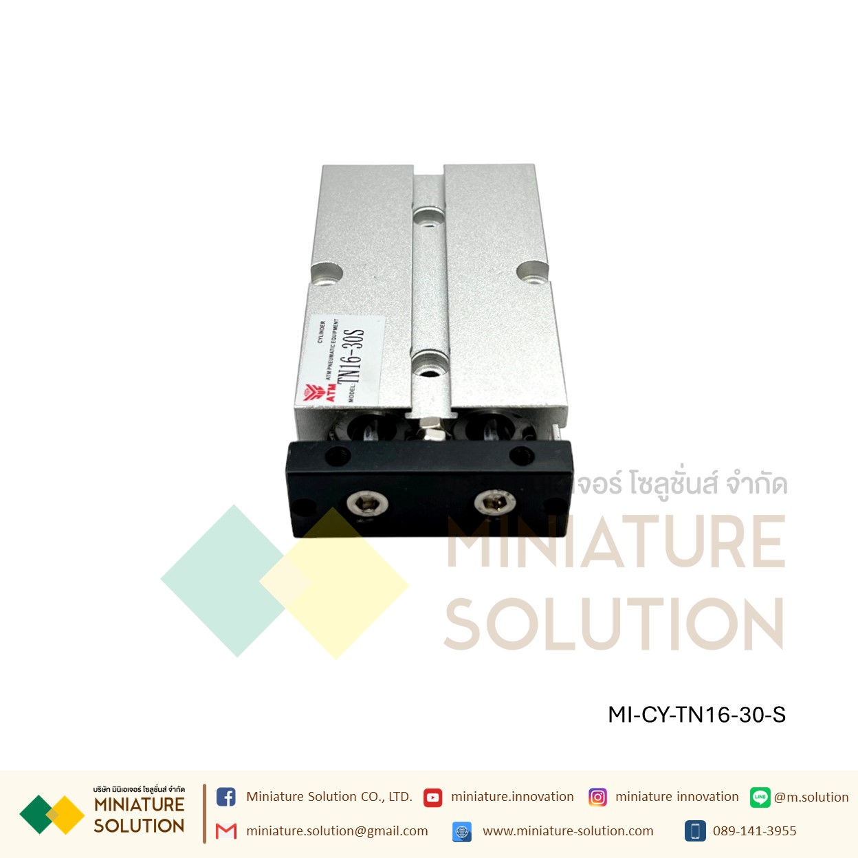 TN16 Series กระบอกสูบลมนิวเมติก 16 มม. กระบอกสูบเพลาคู่ pneumatic double rod double shaft cylinder M5X0.8 ก้านสูบคู่