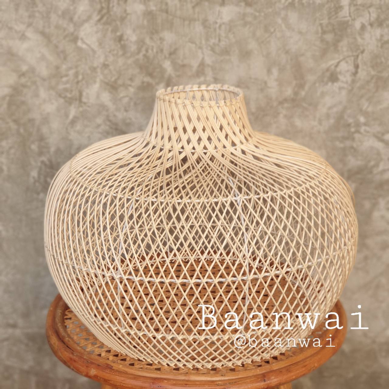 โคมไฟหวาย ทรงกลม ขนาดใหญ่ 60 cm * สูง 43 cm