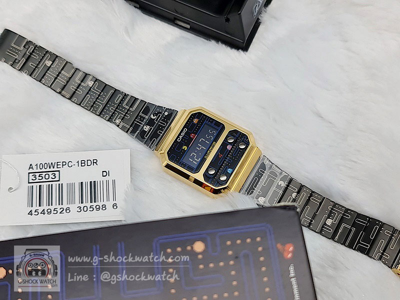 CASIO นาฬิกาข้อมือ นาฬิกากันน้ำ นาฬิกาของแท้ ประกันศูนย์ CMG 1 ปี รุ่น A100WEPC-1B