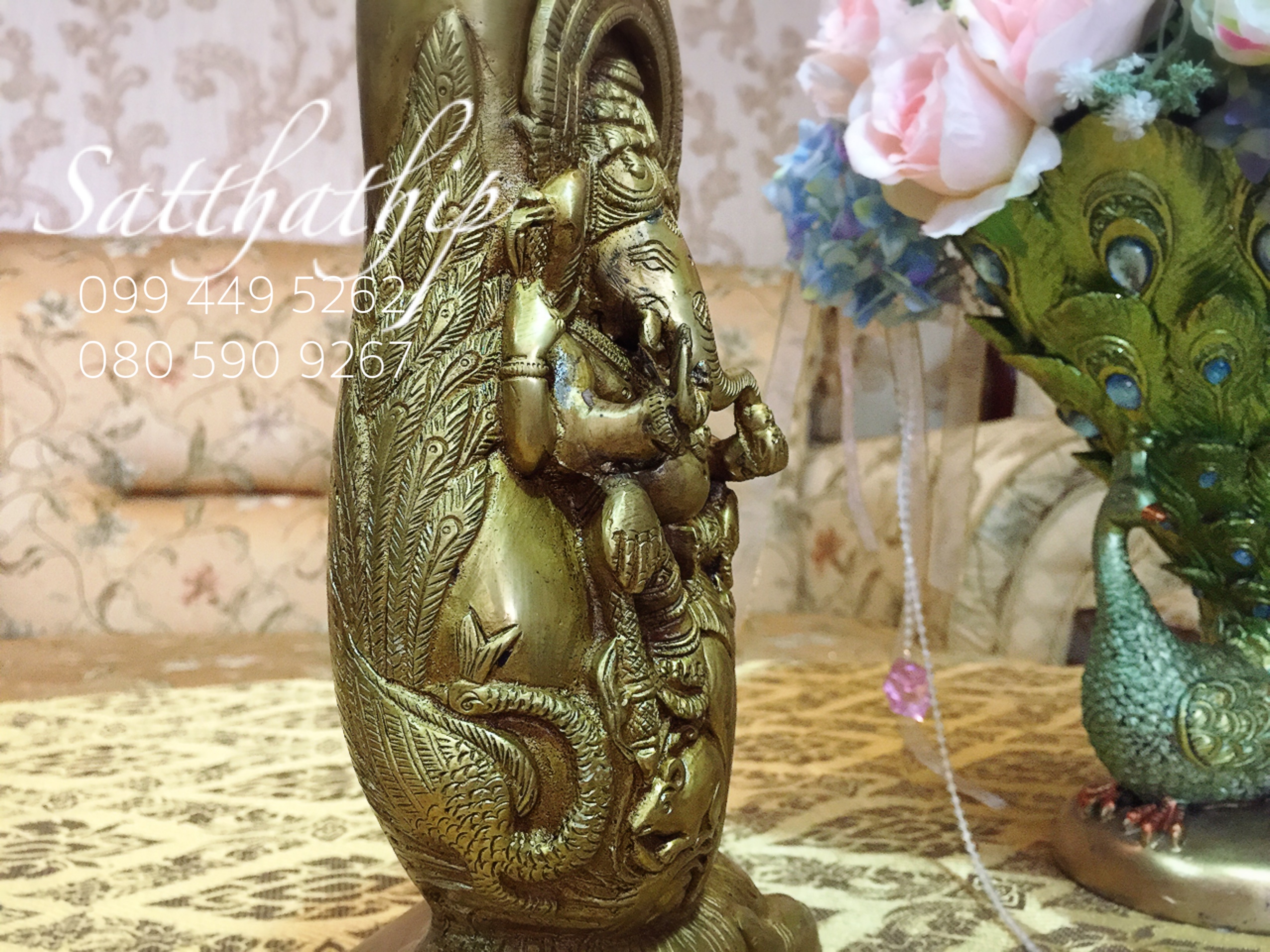 พระพิฆเณศ ปางสัมปทายะคเณศ (ทองเหลือง) ผลิตและนำเข้าจากอินเดีย - Ganesha: Lord of Success