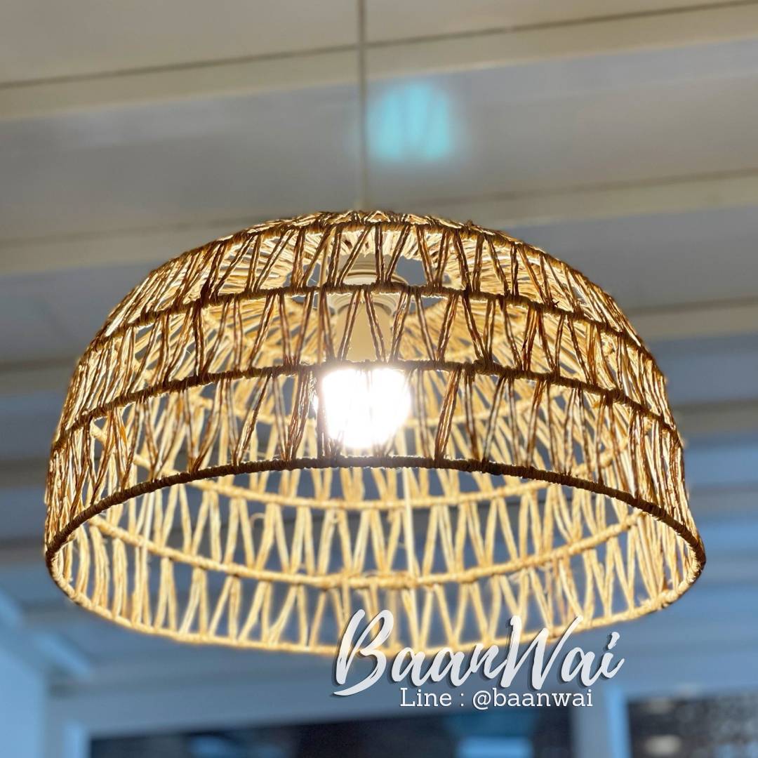 โคมไฟเชือกสาน ขนาด 40*20 cm