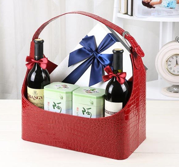 ตะกร้าหนังพรีเมี่ยม,ตะกร้าหนัง PVC,ตะกร้าหนัง,กระเช้าหนัง