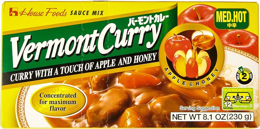 Vermont Curry เครื่องแกงกระหรี่ก้อน ชนิดเผ็ดกลาง ตราเฮาส์ 230 กรัม House Vermont Curry Medium Hot 230 g. (05-4148)