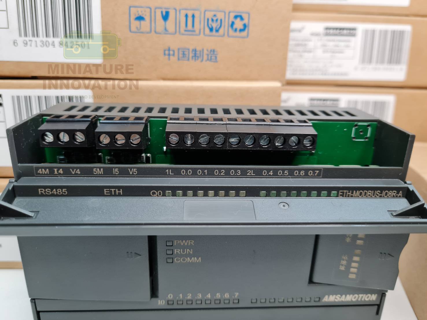 Modbus IO RTU/TCP ETH-Modbus-IO8R-A RTU 8 รีเลย์ Ethernetโมดูล 8I- 8O 6AI-1AO Analog Amsamotion