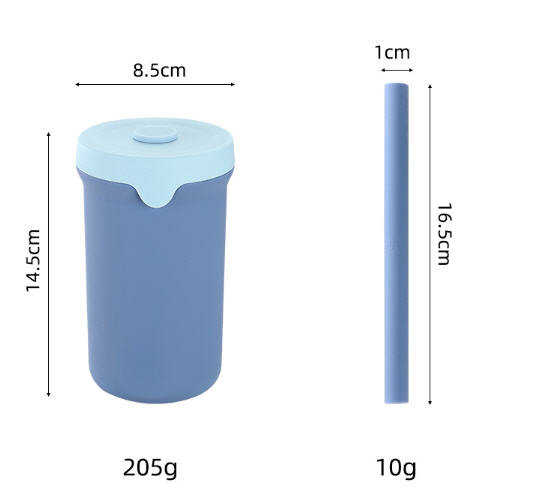 แก้วน้ำซิลิโคนพร้อมหลอด,500ml