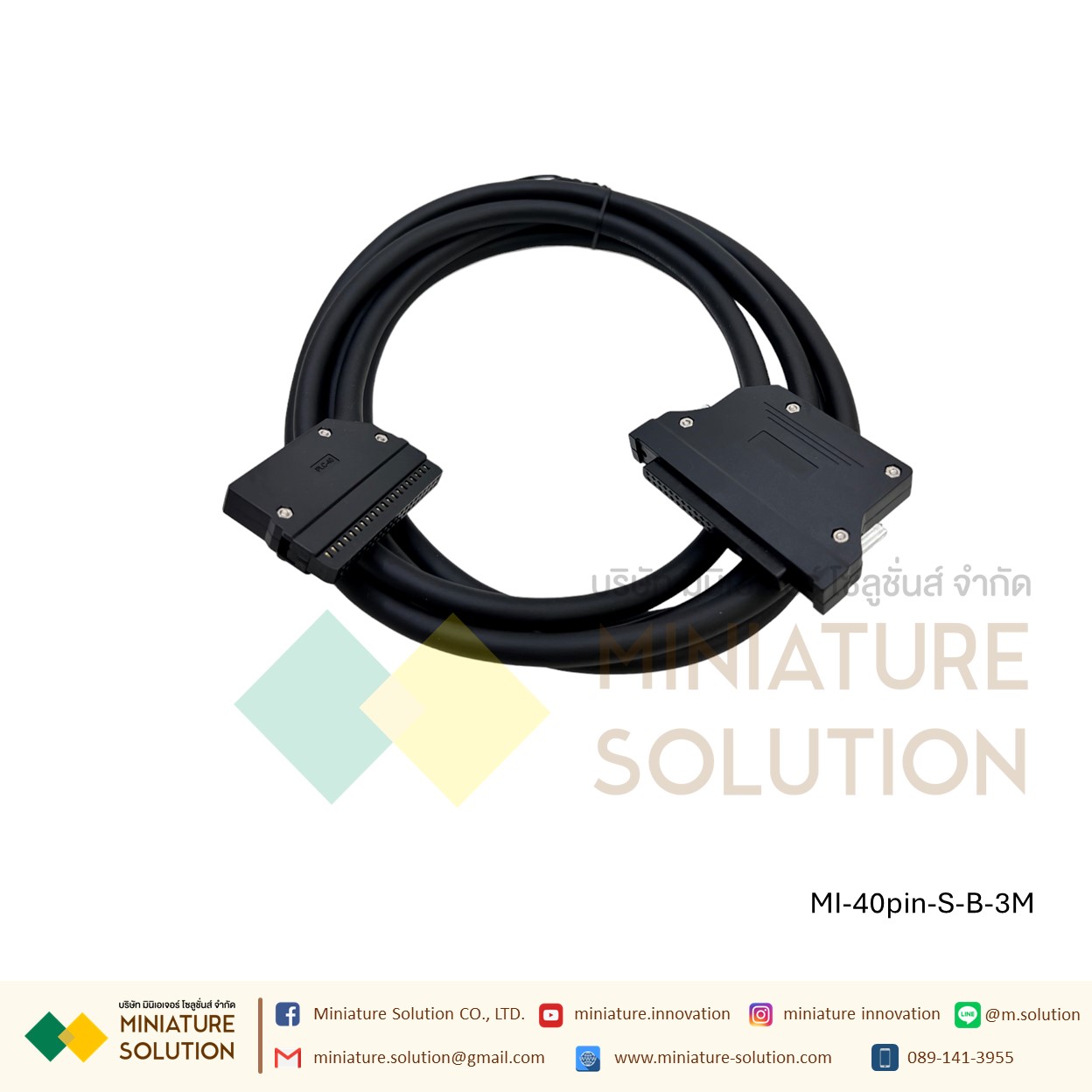 Mitsubishi Q/L/R 40-pin I/O signal PLC terminal block module สาย CONNECTOR ของ PLC การ์ด 32 I/O ได้หลายยี่ห้อ MITSUBISHI, OMRON, PANSONIC, DELTA, KEYENCE 40 PIN (สาย Screw to buckle/Buckle to buckle 3 meters) TZQBX