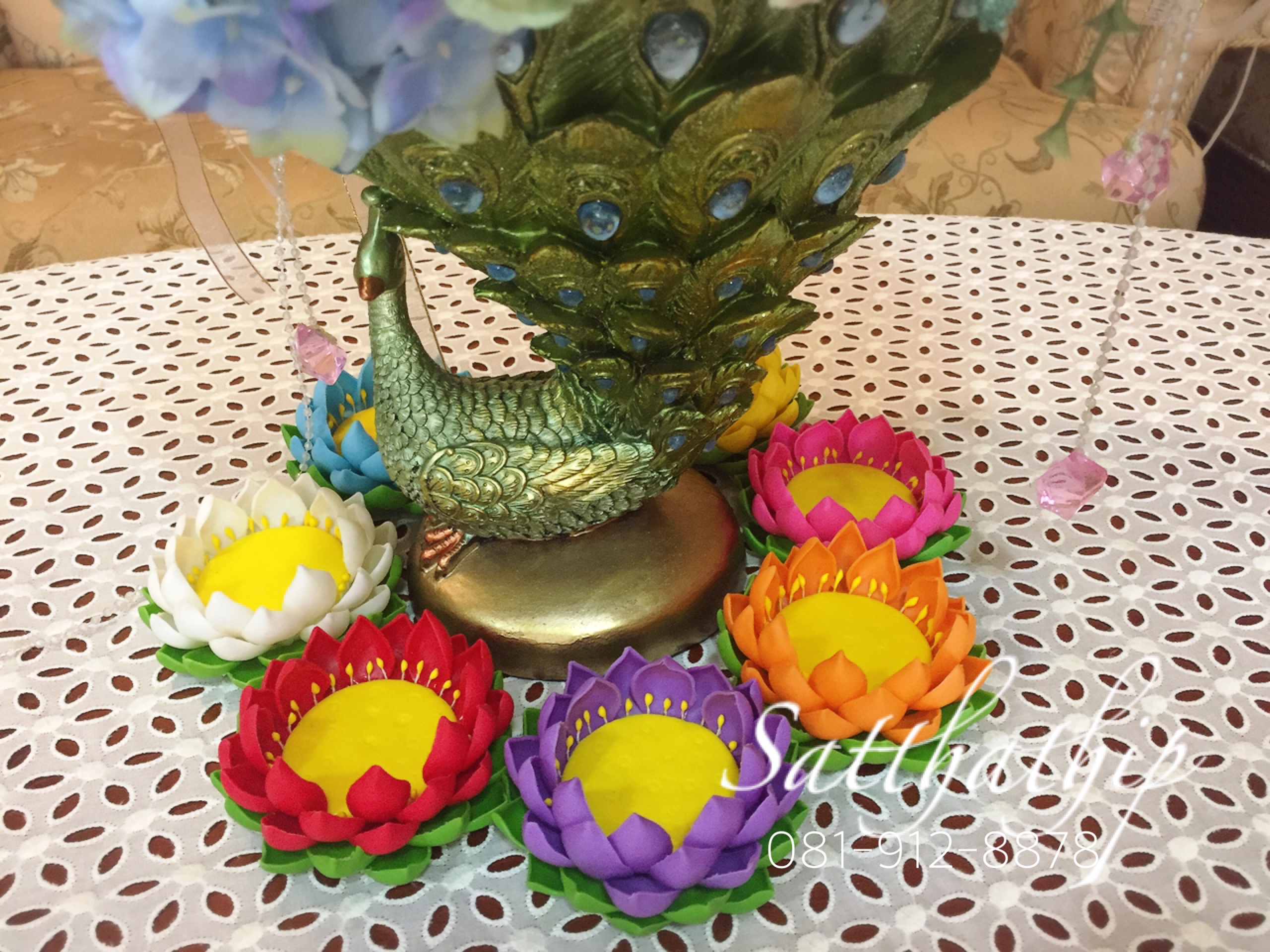 ถาดบัว ประดิษฐ์จากดิน - ฐานบัว ประดิษฐ์จากดิน - พานบัว ประดิษฐ์จากดิน - ถาดบัวดินปั้น - ฐานบัวดินปั้น - พานบัวดินปั้น -Tray