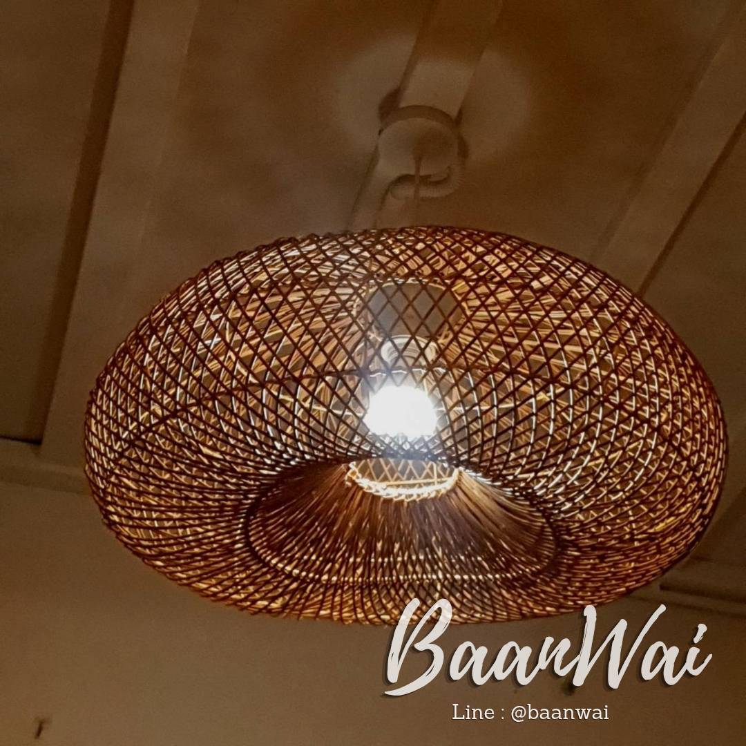 โคมไฟหวาย โคมไฟโดนัท โคมไฟตกแต่ง โคมไฟสาน โคมไฟ 58 cm * สูง 32 cm