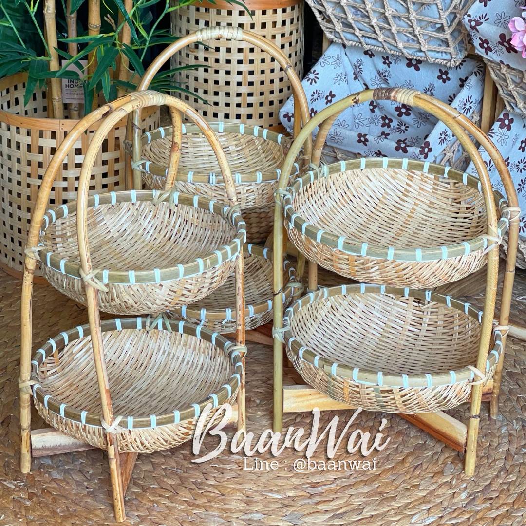 ชั้นวางไม้ไผ่ ก้นกระชอน