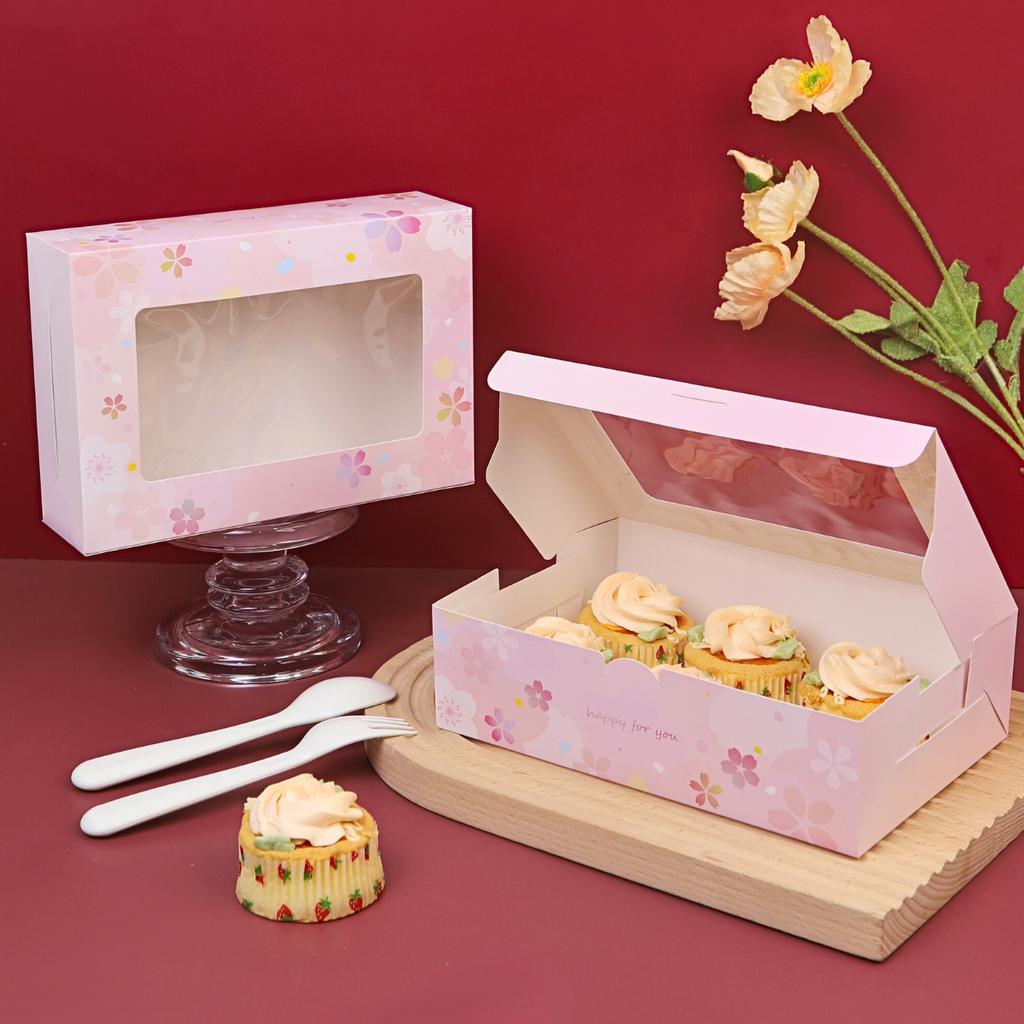 กล่องทรงแบน ลาย My Sakura ขนาด 12 x 22 x 6.2 ซม. ห่อ 20 ใบ (09-8235)