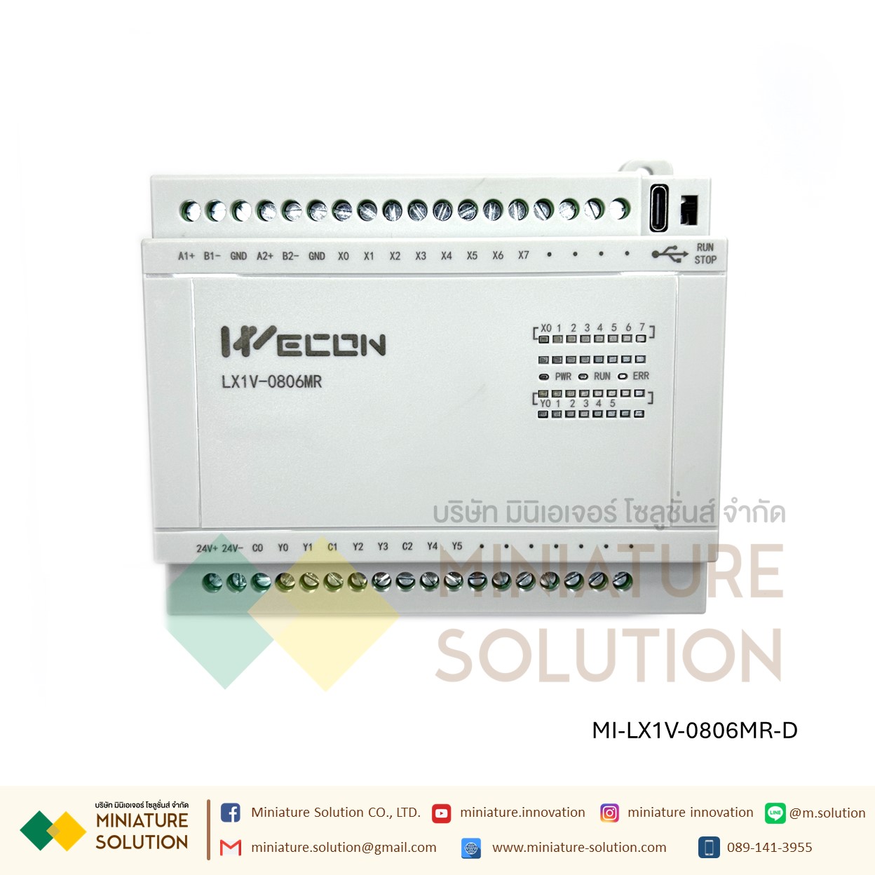 WECON PLC LX1V-0806MR-D 24VDC Suppout RS485 14 I/O LX3V-0806MR-A 32 I/O LX3V-1616MT LX3V-1616MR