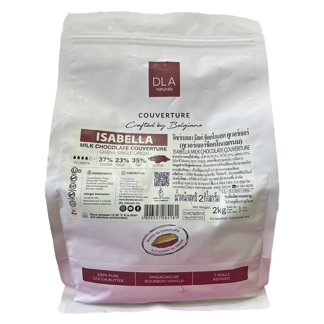 DLA ISABELLA Milk Chocolate Couverture 37 % DLA อิซาเลฃบลลา มิลค์ ช็อคโกแลตคูเวอร์เจอร์ 37 % (05-8762)