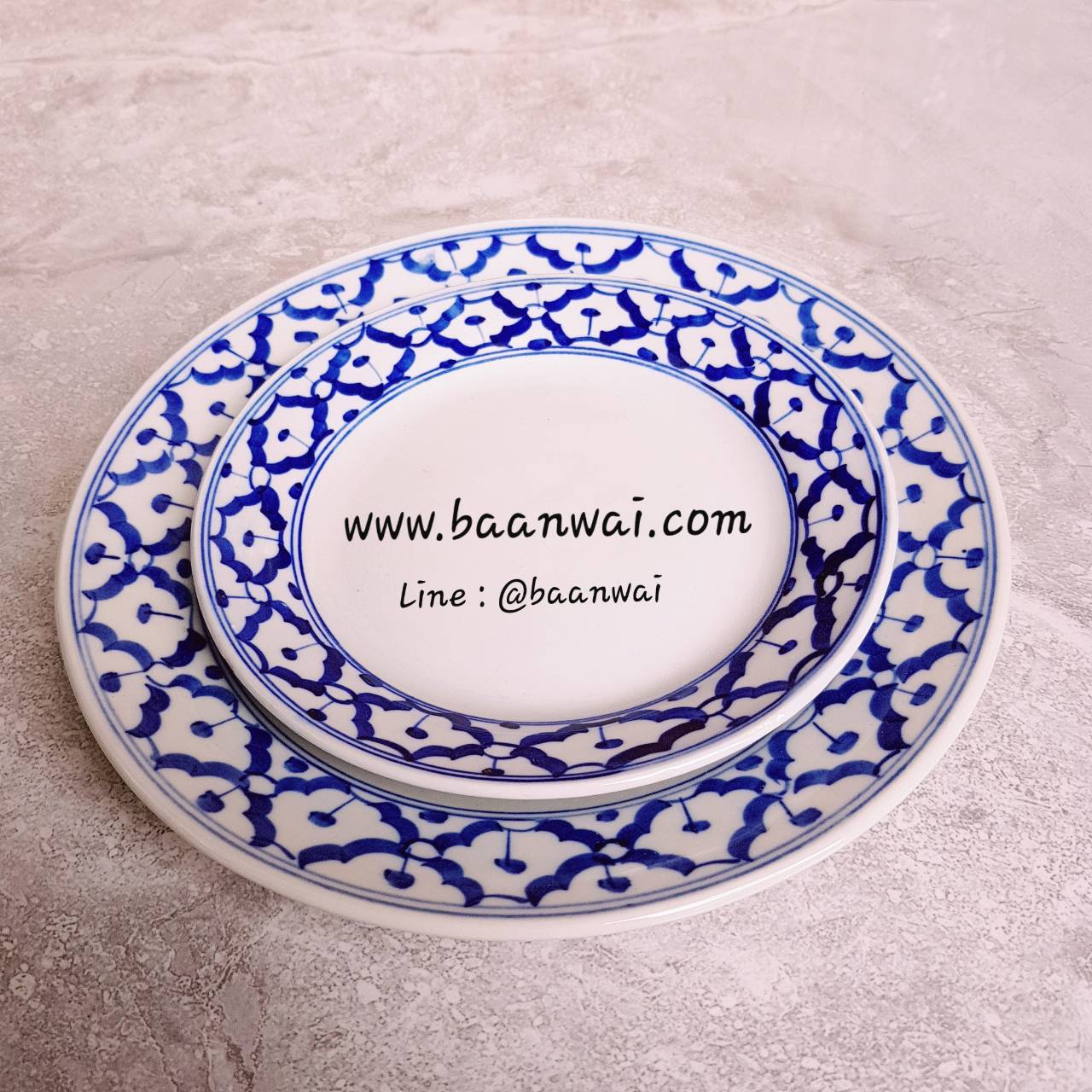 ชุดชามลายคราม โถเซรามิค โถลายคราม ขนาด 7 นิ้ว