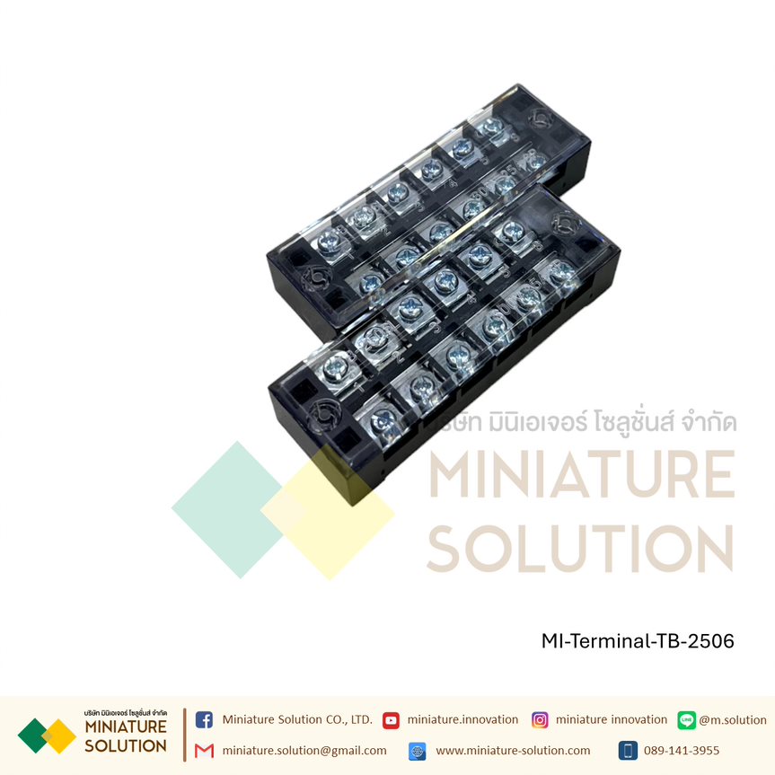 เทอร์มินอล 600V 25A Terminal TB250/TB2508ขั้วต่อสายไฟพลาสติก 6/8 ช่อง 25A TB terminal block 2506/2508 terminal