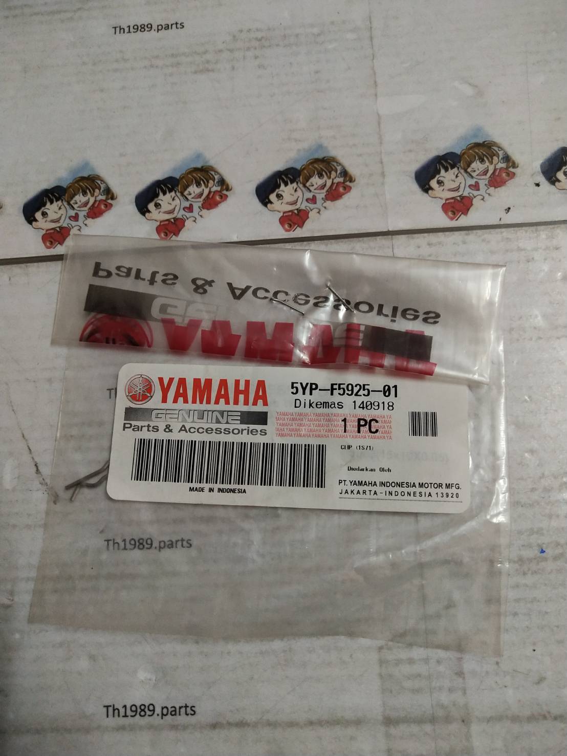 คลิ๊บ ที่คาลิปเปอร์เบรคหน้า SPARK135 , FINN อะไหล่แท้ YAMAHA 5YP-F5925-01