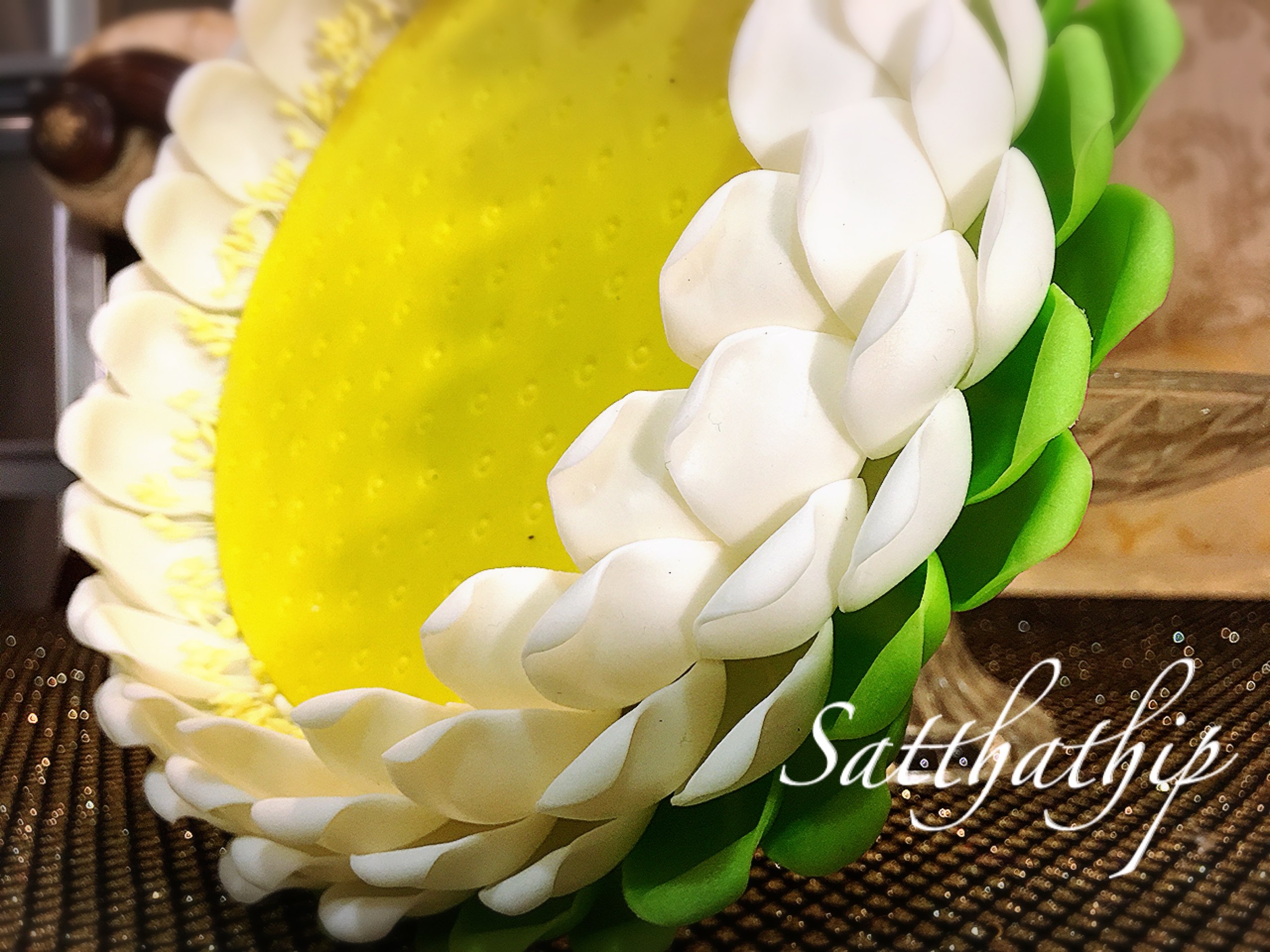 ถาดดอกชบา ประดิษฐ์จากดิน/ ฐานดอกชบา ประดิษฐ์จากดิน/ ดอกชบา-Hibiscus Tray