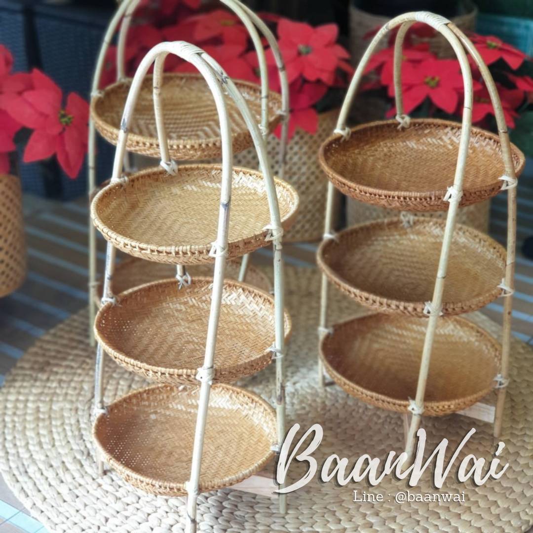 ชั้นวางไม้ไผ่ ก้นแบน