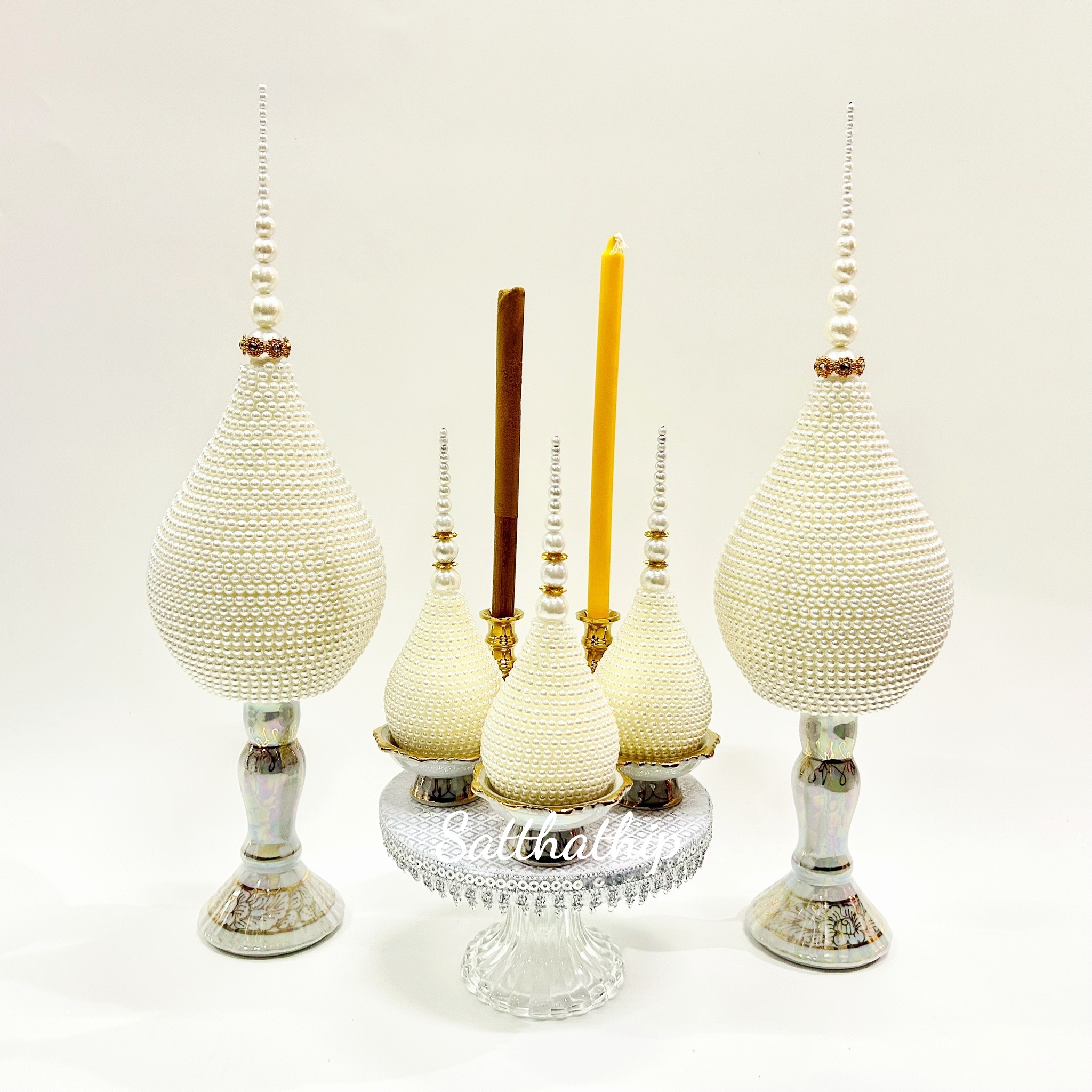 ชุดพานพุ่ม พร้อมพานเครื่องทองน้อย