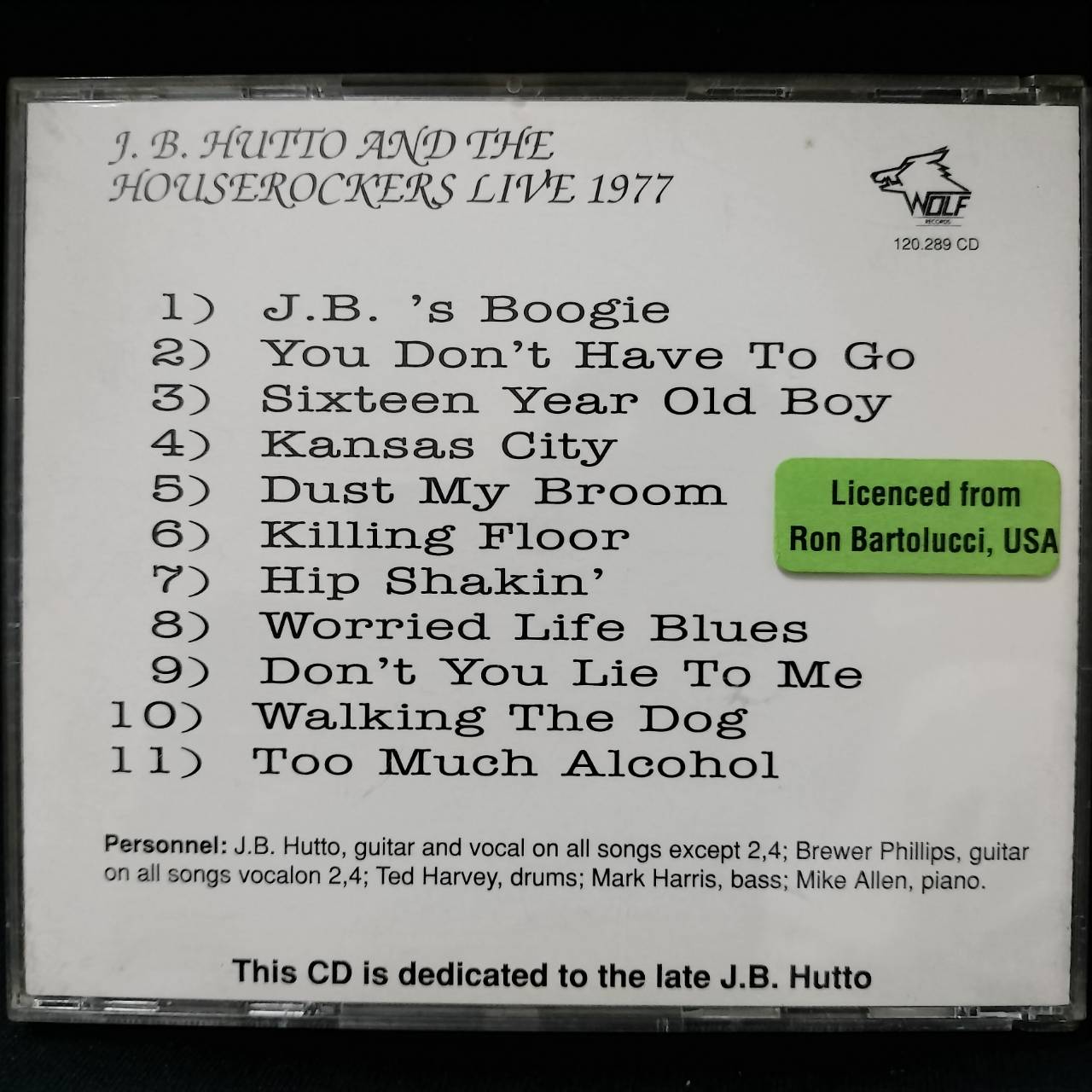 J.B. Hutto And The Houserockers – Live 1977 / AUSTRIA / แผ่นสวย