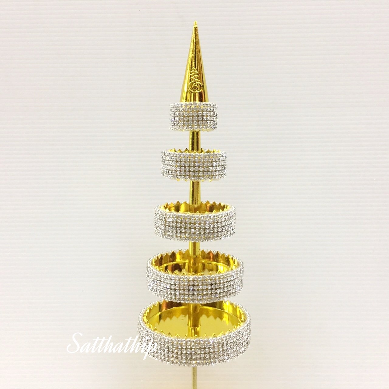 สูง 30 ซม. l ฉัตร - ฉัตรเงินทอง - ฉัตร 5 ชั้น