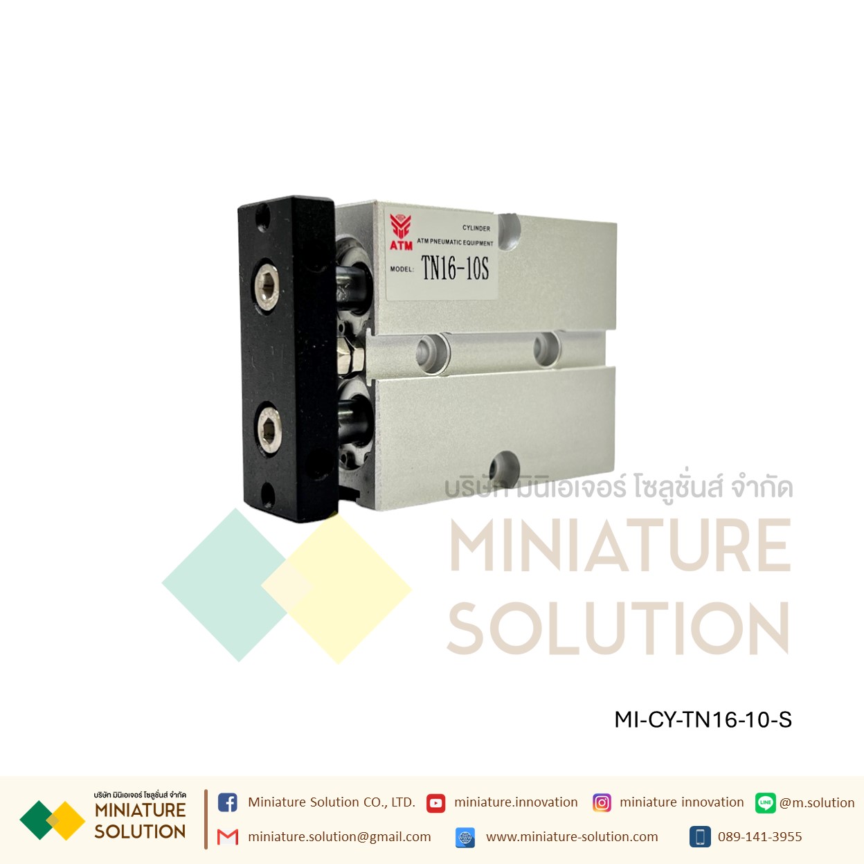 TN16 Series กระบอกสูบลมนิวเมติก 16 มม. กระบอกสูบเพลาคู่ pneumatic double rod double shaft cylinder M5X0.8 ก้านสูบคู่