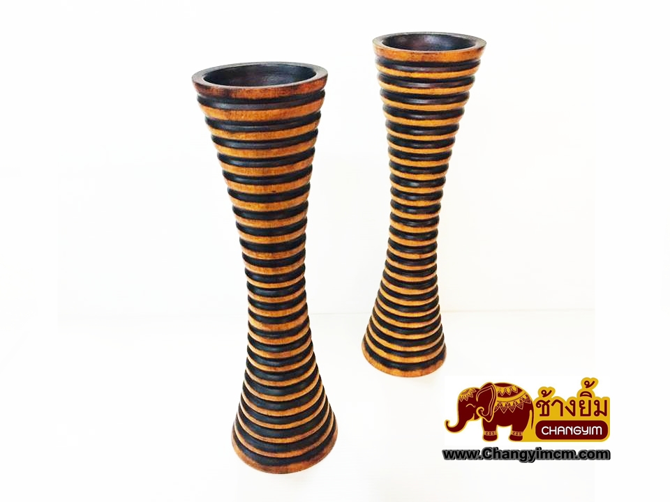 แจกันขูดข้างใหญ่ สูง 14 นิ้ว ( ทรงเว้า )