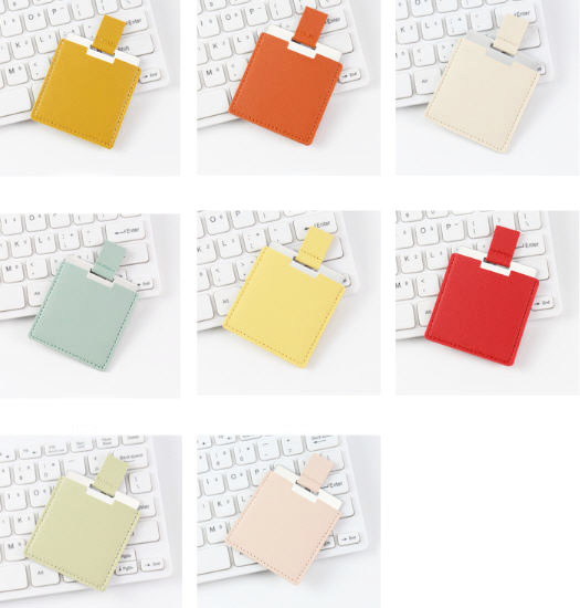 กระจก+พร้อมซองหนังPU,กระจกพร้อมซองหนังPU,สกรีนโลโก้,ติดโลโก้