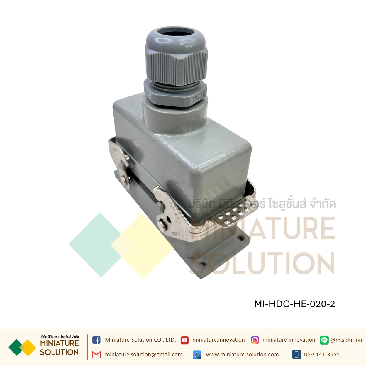 ปลั๊กเชื่อมต่อใช้สำหรับงานหนัก Heavy Duty Connectors Power แบบขันสกรู 16A 500V HDC-HE-4/6/10/16/20/24/32/48 Core กันน้ำ
