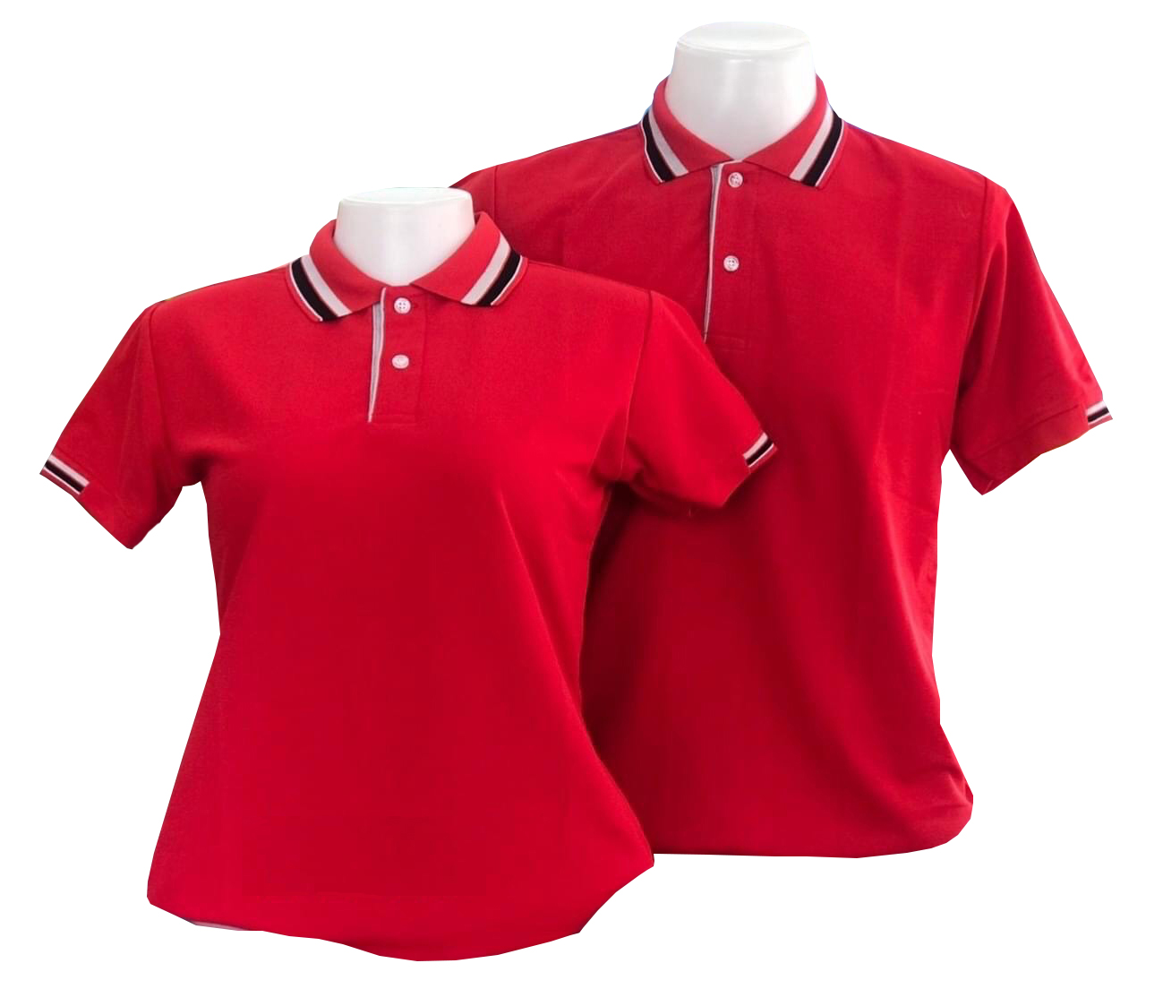 เสื้อโปโลสีแดง แขนจั๊มครึ่ง ไซส์มาตรฐาน พร้อมส่ง