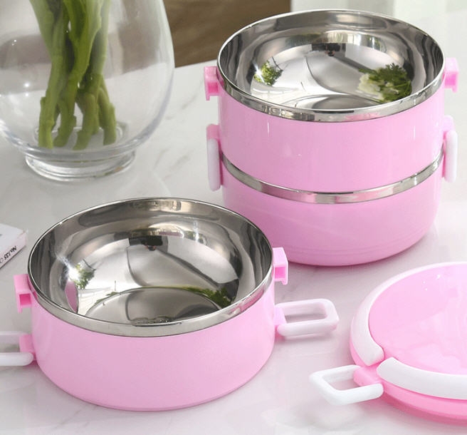 ปิ่นโต,กล่องใส่ข้าว,กล่องใส่ข้าวคุณภาพดี,กล่องข้าว,กล่องข้าวสแตนเลส+พร้อมกระเป๋าเก็บความร้อน