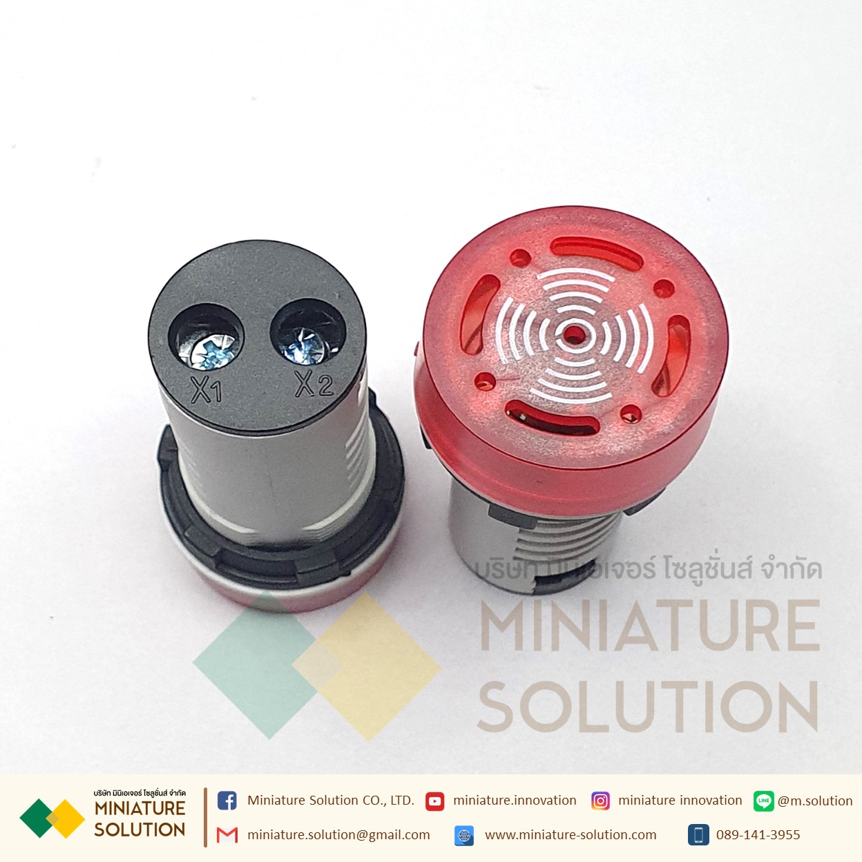 Electronic Buzzer หลอดไฟกระพริบ หลอดมีเสียง หลอดออด AC/DC24V AC220V (สีแดง) (24VDC) (220VDC)