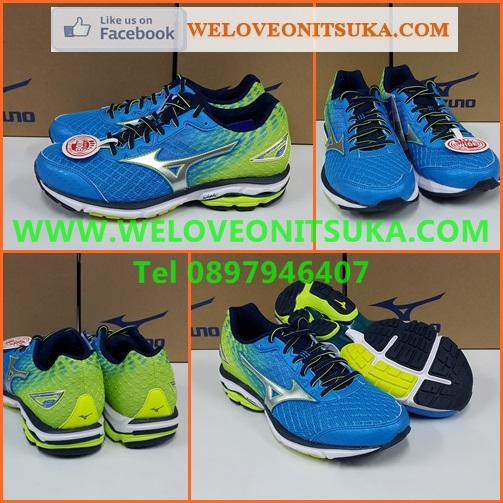 รองเท้าวิ่ง Mizuno Wave Rider 19 สีฟ้าไล่ตอง สำหรับหน้าเท้ากว้าง รองเท้าวิ่งออกกำลังกาย ยอดนิยม สีสวย นุ่มใส่สบายเท้า เบา น่าใช้ J1GC160404