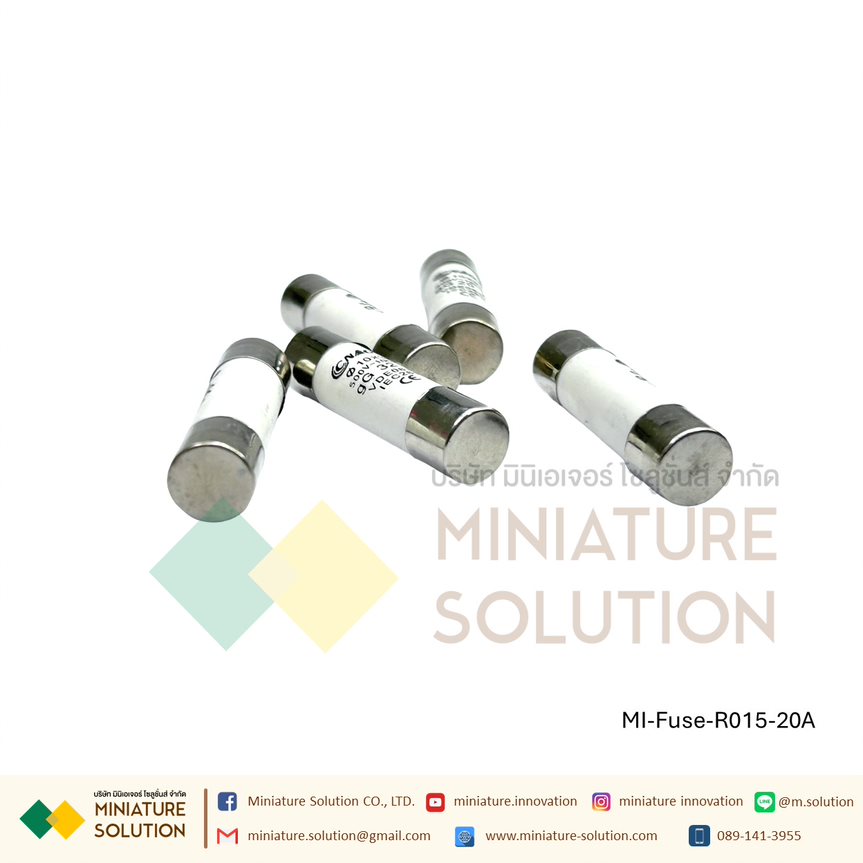 ลูกฟิวส์ 10x38 ฟิวส์เซรามิค R015 สำหรับฐานฟิวส์ RT18 แอมป์ 2A 4A 6A 10A 16A 20A 32A รุ่นอย่างดี CNAOM (20A)