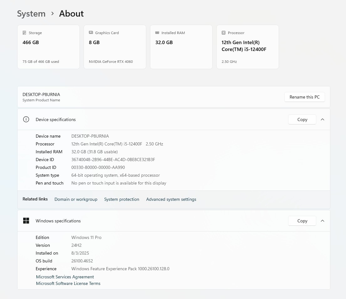 PC ประกอบ Intel Core i5-12400F/Ram 32GB/SSD 500GB/NVIDIA GeForce RTX 4060