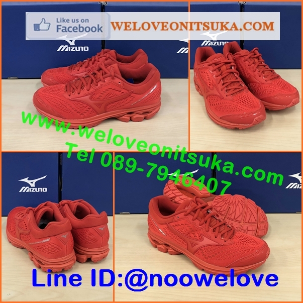 Mizuno Wave Rider 22 สีแดงล้วน รองเท้าวิ่งออกกำลังกาย ยอดนิยม สีสวย นุ่มใส่สบายเท้า เบา น่าใช้ J1GC183163
