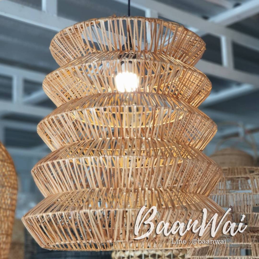 โคมชั้นซ้อน ผิวหวาย ขนาด 40 * 55 cm