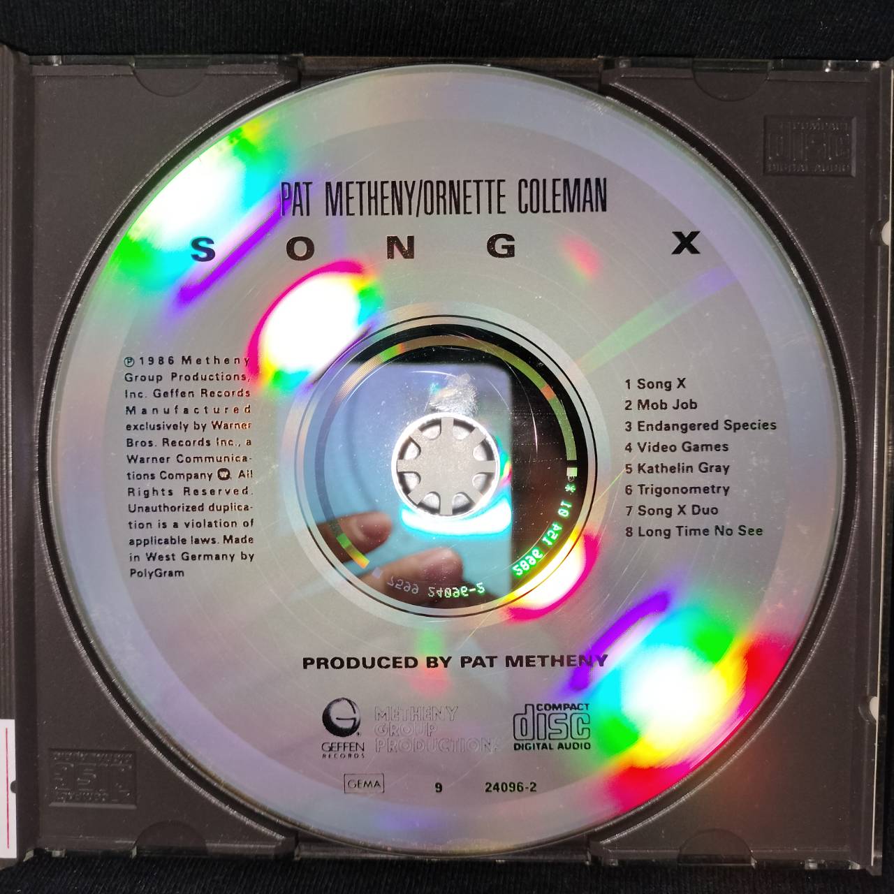 Pat Metheny / Ornette Coleman – Song X / GERMANY / ปกในมีจุดเหลือง / แผ่นดี