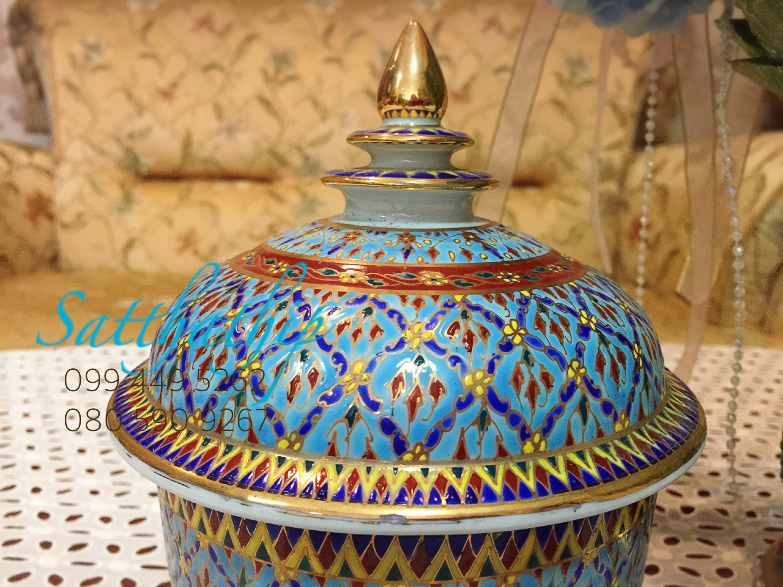 โกศอัฐิ เบญจรงค์ - โถ เบญจรงค์ - โถบรรจุอัฐิ