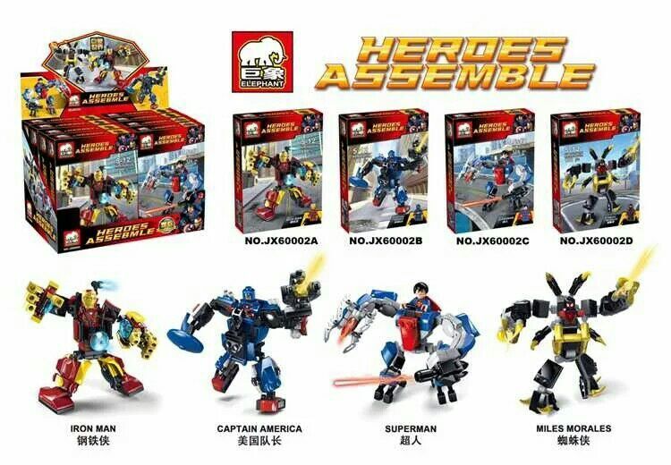 เลโก้จีน JX60002 A-D ชุด หุ่นยนต์ Super Heroes