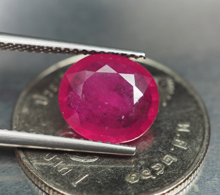 พลอยทับทิม (Ruby) 2.95 กะรัตสีชมพู