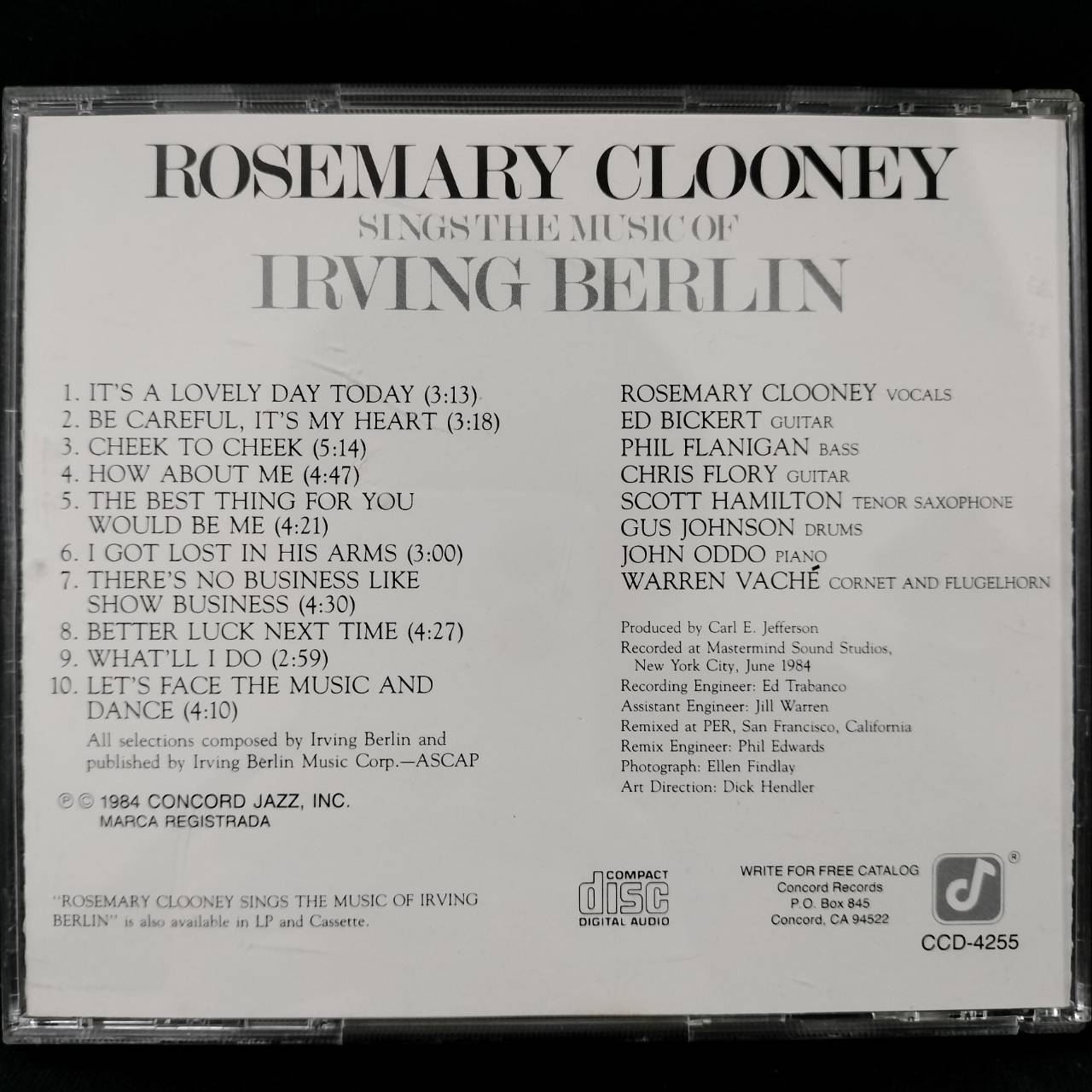 Rosemary Clooney – Sings The Music Of Irving Berlin / JAPAN / ปกในมีจุดเหลือง / มีรอยบ้าง