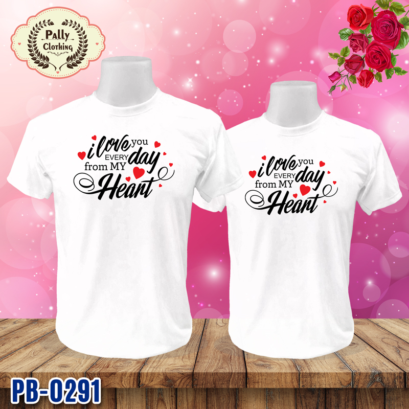 เสื้อคู่รัก PB-0291 ลาย i love you EVERYday from MY Heart